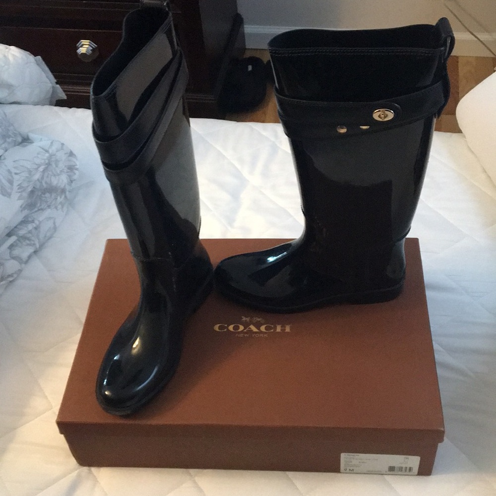 COACH tall rain boots